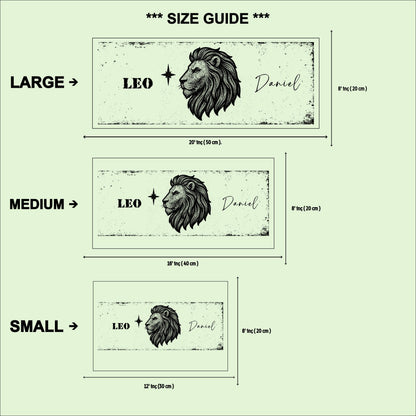Personalized Leo Zodiac Wooden Plaque: Rustic Lion Constellation Wall Art