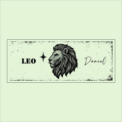 Personalized Leo Zodiac Wooden Plaque: Rustic Lion Constellation Wall Art