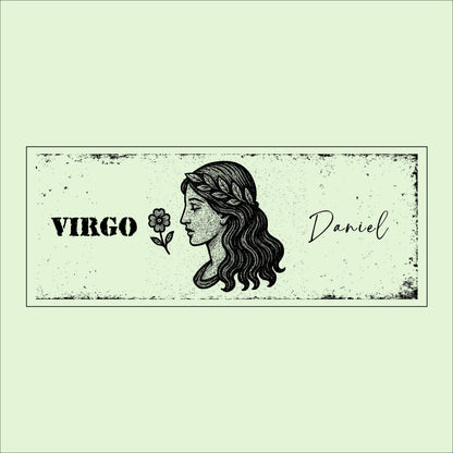 Personalized Virgo Zodiac Sign Wooden Plaque: Rustic Astrology Decor