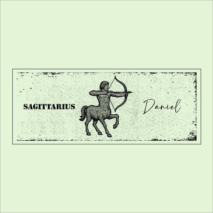 Sagittarius Zodiac Sign: Rustic Birch Wood Astrology Plaque