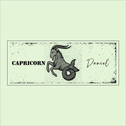 Capricorn Zodiac Sign Wooden Plaque - Personalized Name Wall Decor - Rustic Astrology Gift for Home