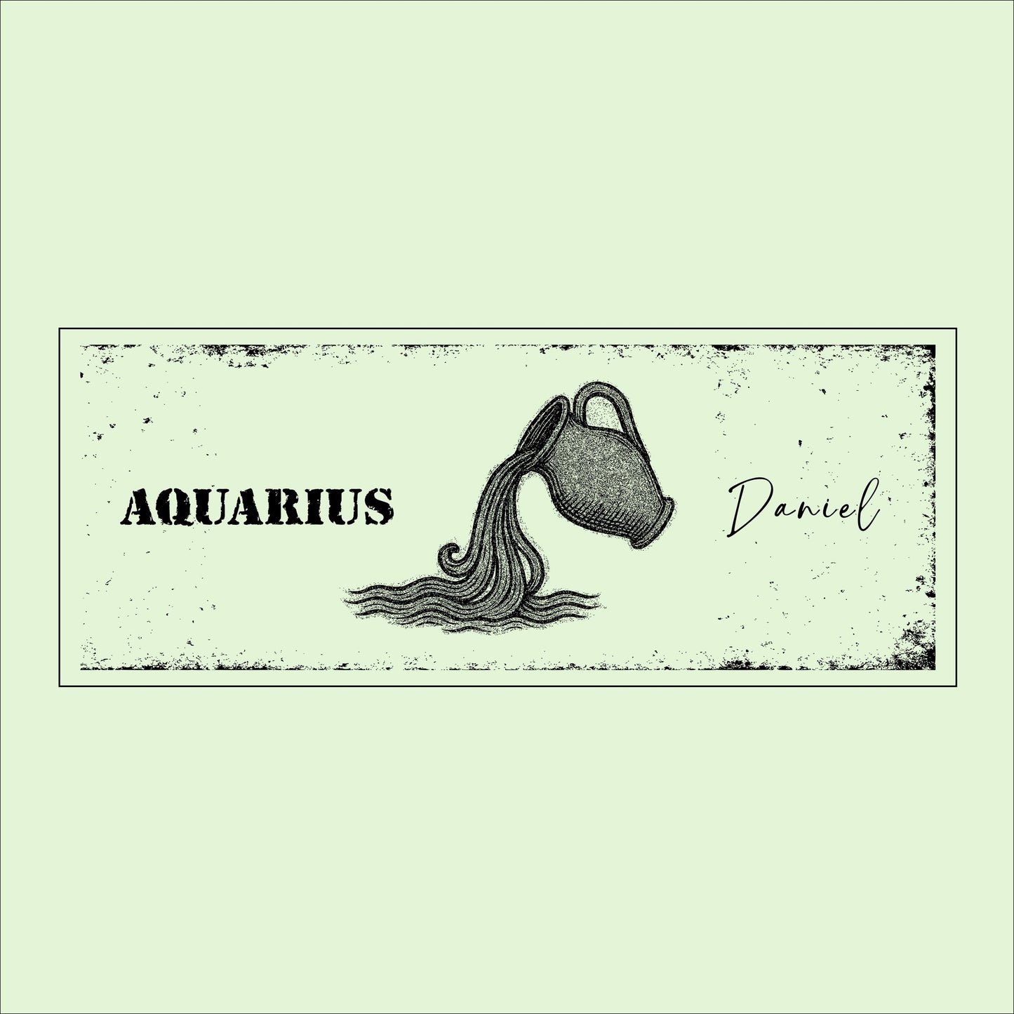 Personalized Aquarius Zodiac Sign: Rustic Wooden Astrology Wall Decor