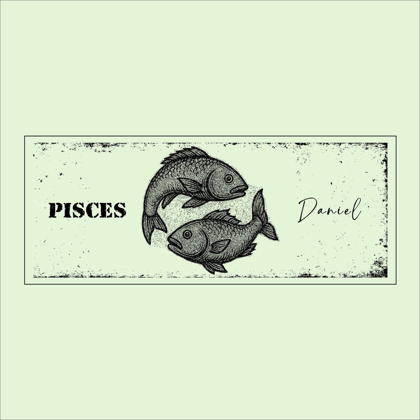Personalized Pisces Zodiac Sign: Rustic Wood Astrology Wall Decor