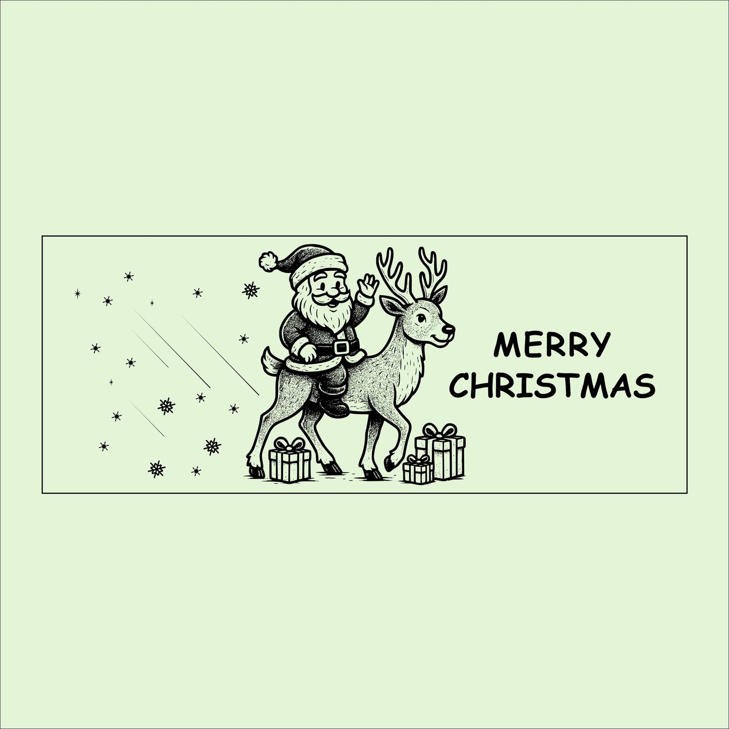 Rustic Christmas Wooden Sign: Santa & Reindeer Holiday Wall Decor