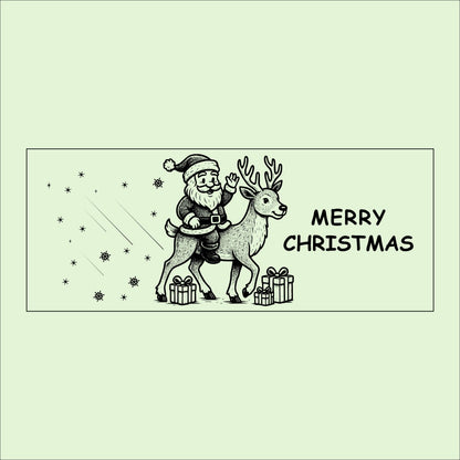 Rustic Christmas Wooden Sign: Santa & Reindeer Holiday Wall Decor