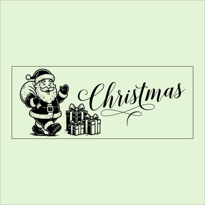 Rustic Santa Christmas Sign: Handmade Birch Wood Holiday Decor