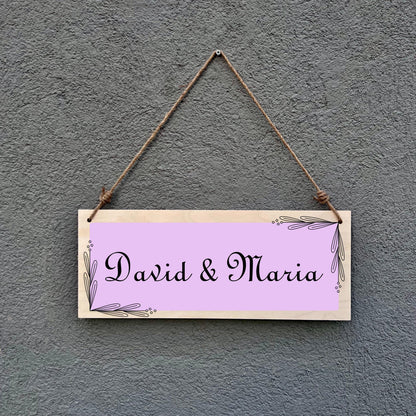 Personalized Couple Name Sign: Custom Family Door Plaque Wedding Gift Wall Decor Anniversary Sign