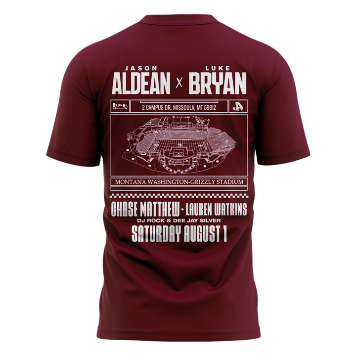 Limited Edition Montana Grizzlies x Jason Aldean And Luke Bryan Tshirt