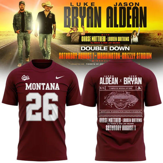 Limited Edition Montana Grizzlies x Jason Aldean And Luke Bryan Tshirt