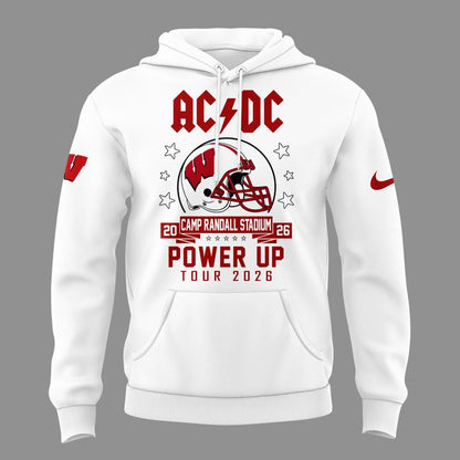 10. Limited Hoodie AC/DC x Wisconsin Badgers Football - Power Up Tour 2026 Hoodie
