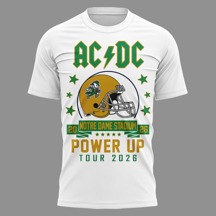 Limited Edition AC/DC x Notre Dame Football - Power Up Tour 2026 T-Shirt