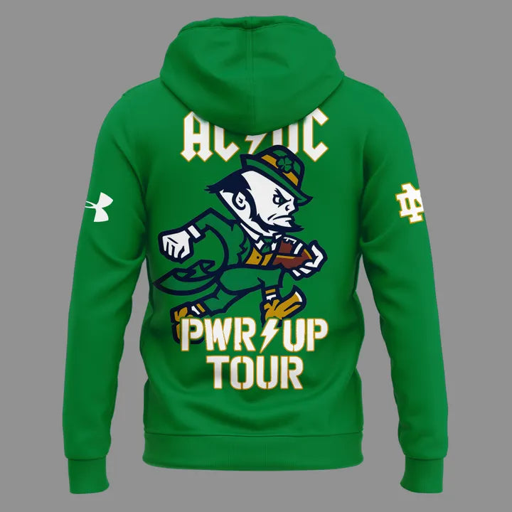 Limited Hoodie Power Up Tour 2026 - AC/DC x Notre Dame Football Hoodie