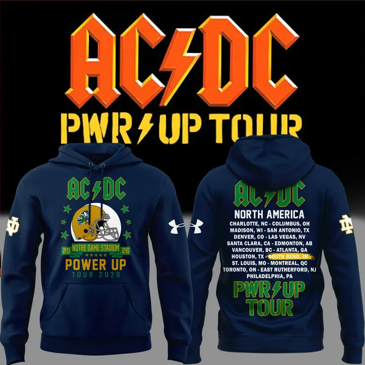 Special Hoodie AC/DC x Notre Dame Football - Power Up Tour 2026 Hoodie