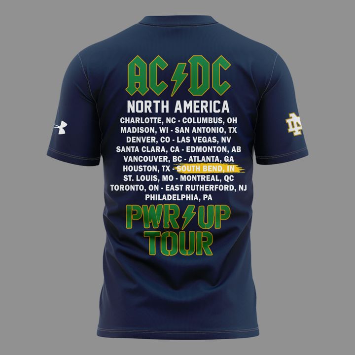 New Shirt AC/DC x Notre Dame Football - Power Up Tour 2026 T-Shirt