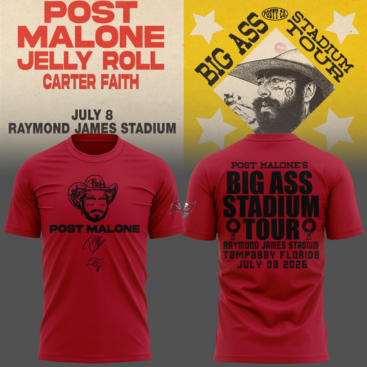 Exclusive Post Malone x Tampa Bay Buccaneers Red Tshirt 2026