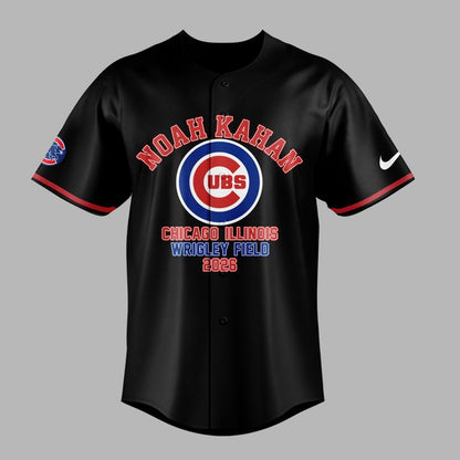 04.04. New Black Jersey Noah Kahan x Chicago Cubs - The Great Divide Tour 2026 Baseball Jersey