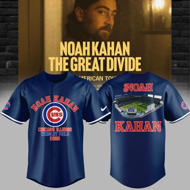 10. Special Jersey Noah Kahan x Chicago Cubs - The Great Divide Tour 2026 Baseball Jersey