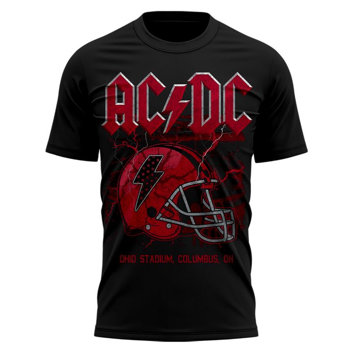 2. AC/DC x Ohio State Buckeyes Football - Power Up Tour 2026 Black T-Shirt
