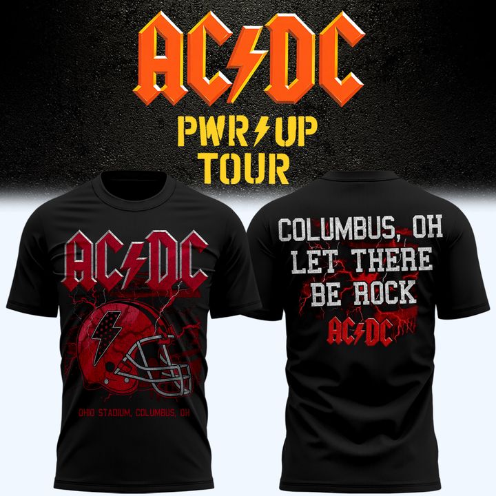 2. AC/DC x Ohio State Buckeyes Football - Power Up Tour 2026 Black T-Shirt