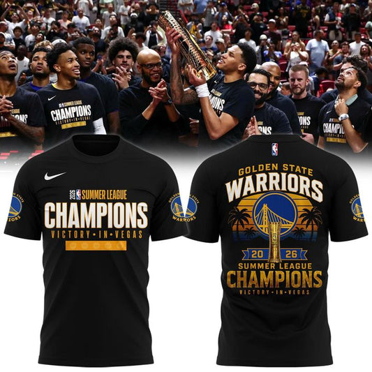 Golden State Warriors 2026 Summer League Champions Black T-Shirt