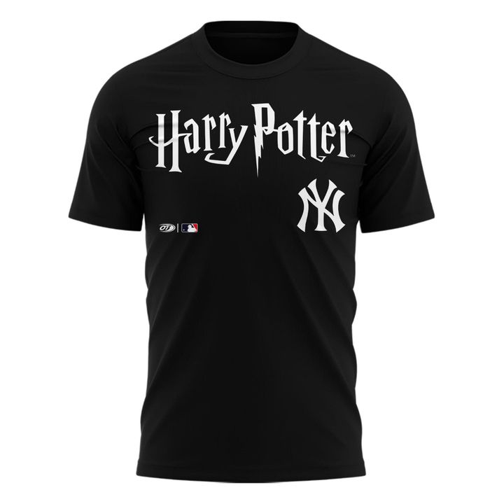 New York Yankees Harry Potter T-Shirt - Hogwarts Theme Night Black Tee