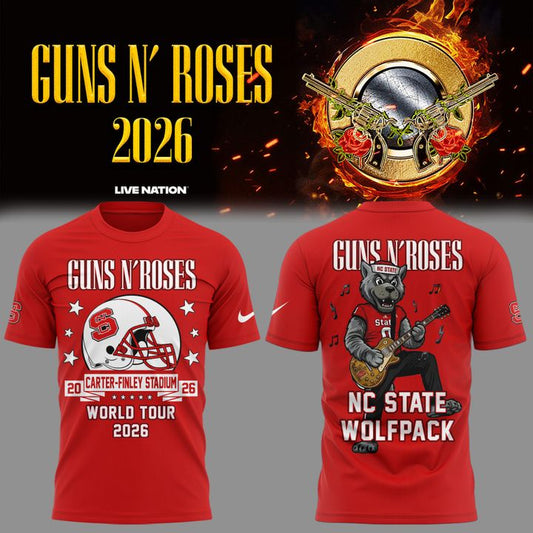 Exclusive Shirt Guns N' Roses x NC State Football - World Tour 2026 T-Shirt