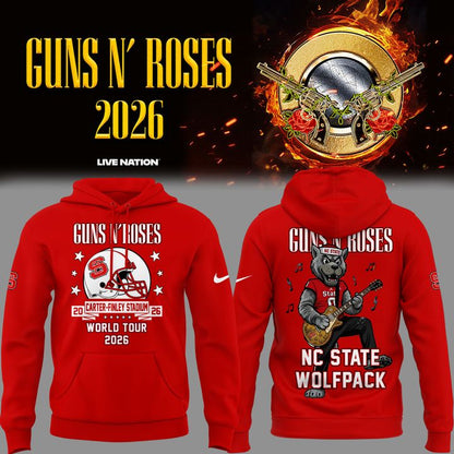 Exclusive 2026 Guns N' Roses x NC State Football - World Tour 2026 Hoodie