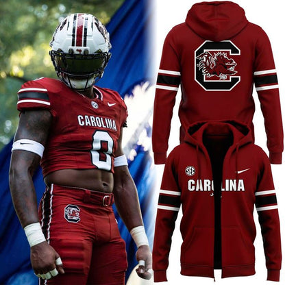 Special 2026 Red Uniform South Carolina Football Zip Hoodie