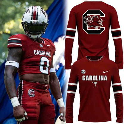 Special 2026 Red Uniform South Carolina Football Long Sleeve Shirt