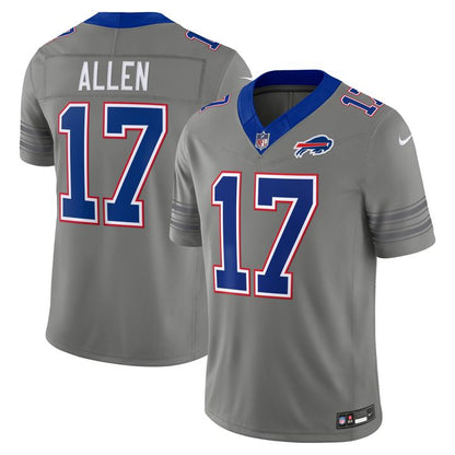 Men's Nike Josh Allen Gray Buffalo Bills Nickel City Vapor F.U.S.E. Stitched Limited Jersey