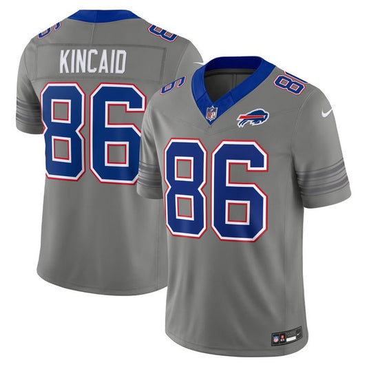 Men's Nike Dalton Kincaid Gray Buffalo Bills Nickel City Vapor F.U.S.E. Stitched Limited Jersey