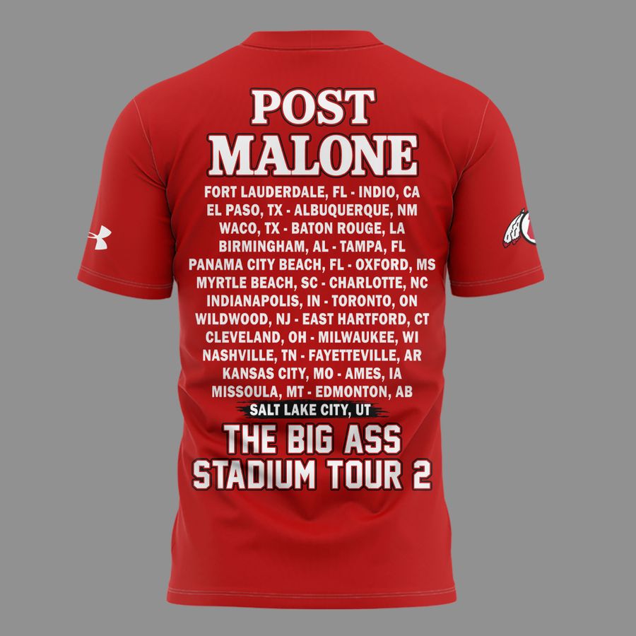 New Shirt Post Malone x Utah Football - THE BIG ASS Stadium Tour Part 2 T-Shirt