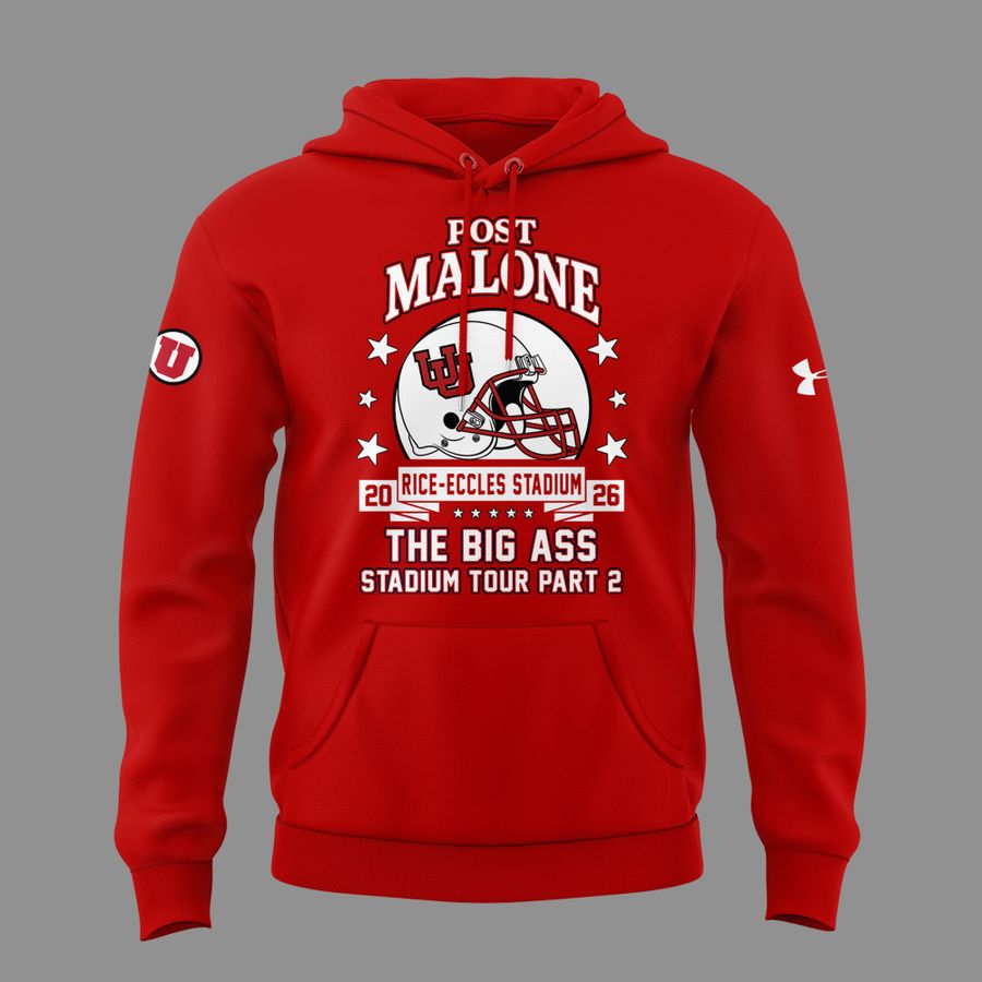 Limited Edition Post Malone x Utah Football - THE BIG ASS Stadium Tour Part 2 Hoodie