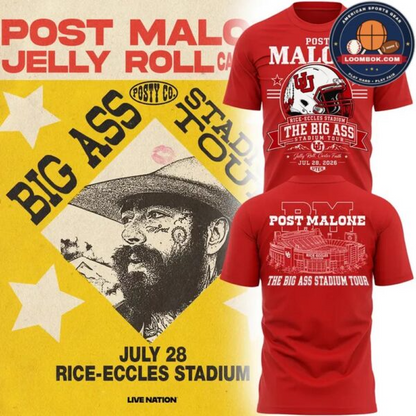 Special Post Malone x Utah Football - THE BIG ASS Stadium Tour Part 2 T-Shirt