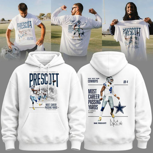 Special Edition Dak Prescott Hoodie Signatures Print for Dallas Cowboys fans