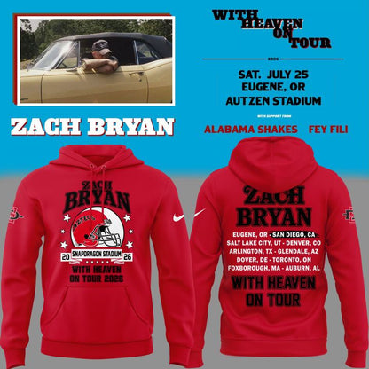 New Hoodie Zach Bryan x San Diego State Football - With Heaven On Tour 2026 Hoodie
