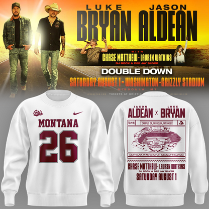 Limited Edition Montana Grizzlies x Jason Aldean And Luke Bryan Sweatshirt