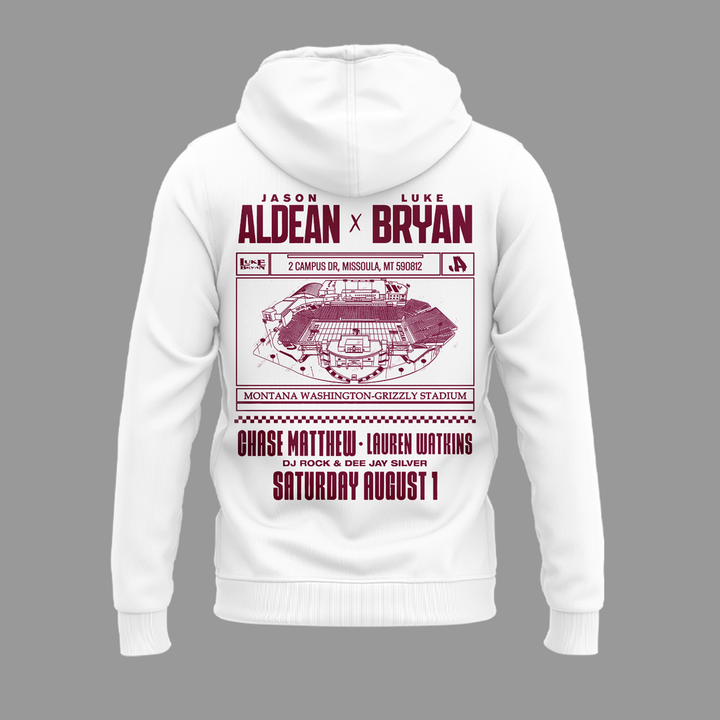 Limited Edition Montana Grizzlies x Jason Aldean And Luke Bryan Gray Hoodie