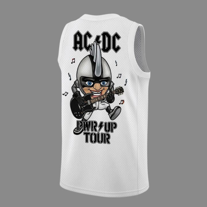 1.05. White AC/DC x Las Vegas Raiders - Power Up Tour 2026 Jersey