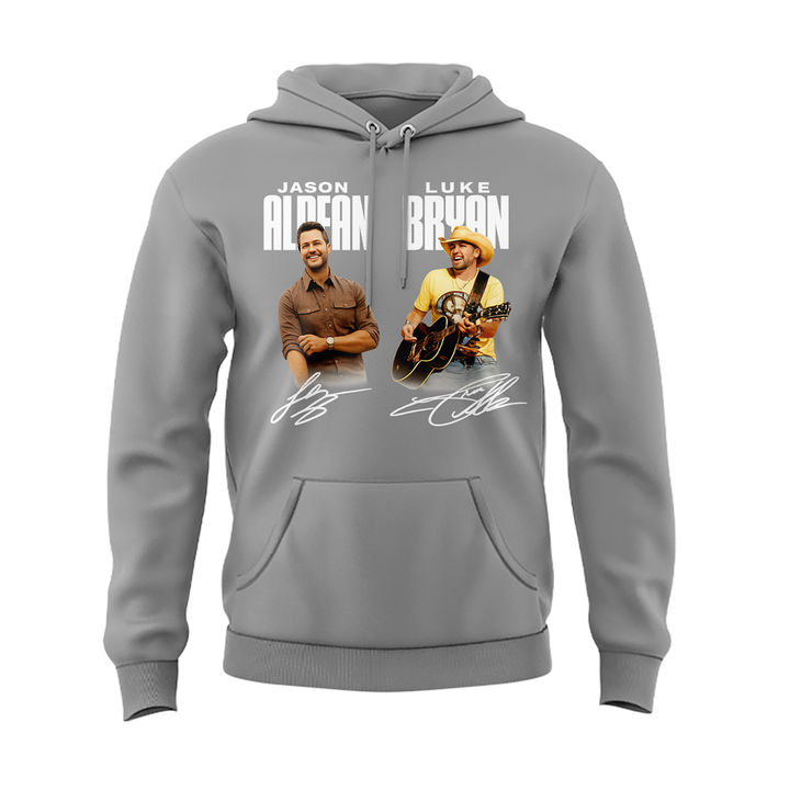 1.Limited Edition Montana Grizzlies x Jason Aldean And Luke Bryan Gray Hoodie