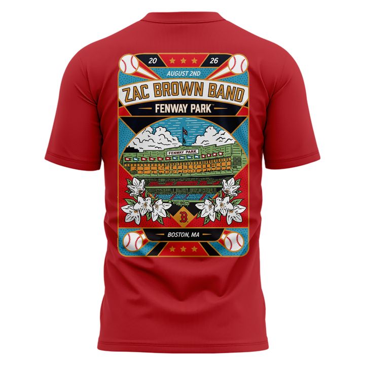 Zac Brown Band x Boston Red Sox Fenway Park - Love & Fear Tour Red Tee