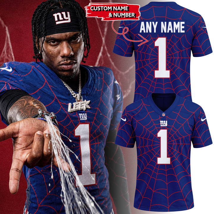 Limited Edition New York Giants x Spider-Man Football Jersey 2026
