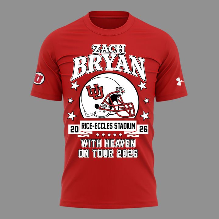 Zach Bryan x Utah Utes Football - With Heaven On Tour 2026 T-Shirt