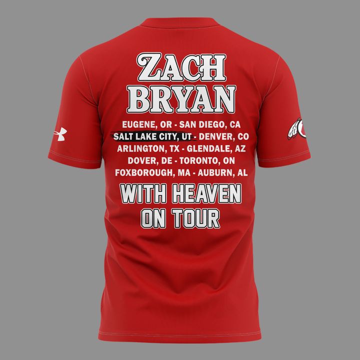 Zach Bryan x Utah Utes Football - With Heaven On Tour 2026 T-Shirt