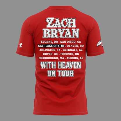Zach Bryan x Utah Utes Football - With Heaven On Tour 2026 T-Shirt