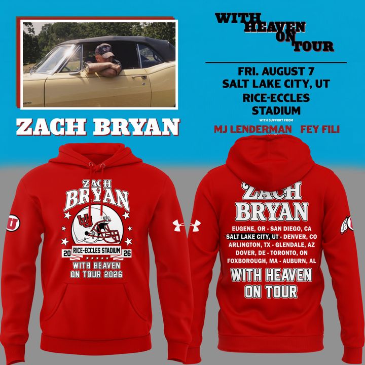 Perfect Hoodie Zach Bryan x Utah Utes Football - With Heaven On Tour 2026 Hoodie