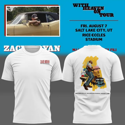 Zach Bryan - Salt Lake City, UT Event Shirt - With Heaven On Tour 2026 T-Shirt