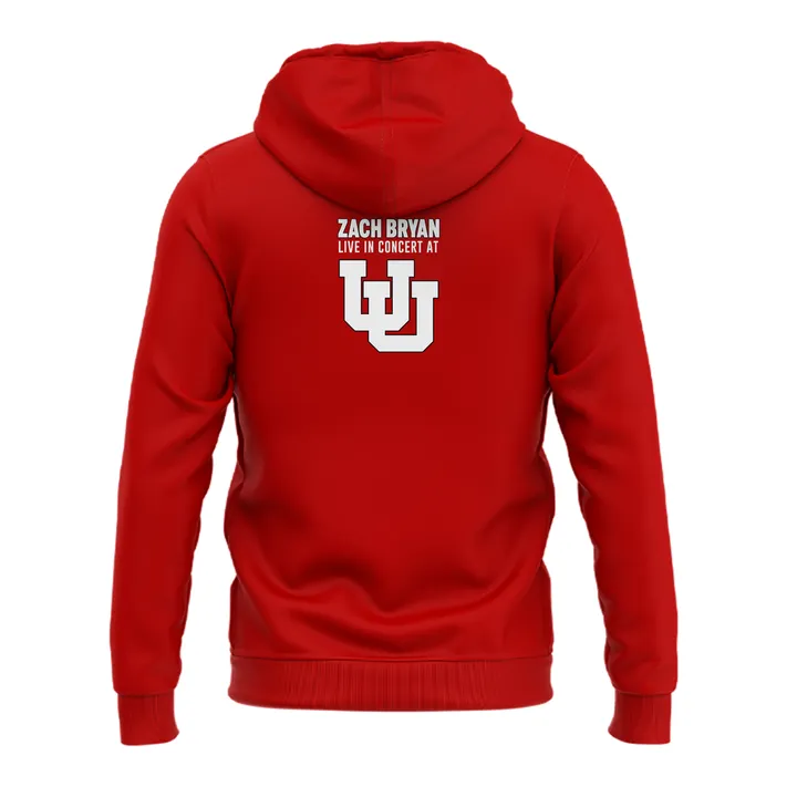 New Red Hoodie Zach Bryan x Utah Football - With Heaven On Tour 2026 Hoodie