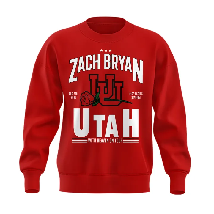 New Sweatshirt Zach Bryan x Utah Football - With Heaven On Tour 2026 Sweatshirt
