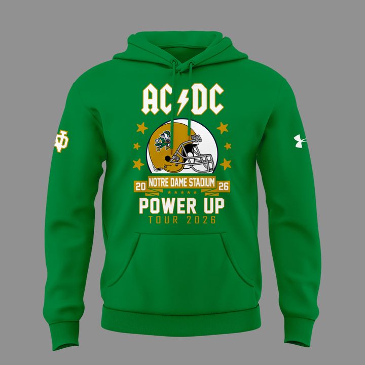 New Hoodie Notre Dame Football x AC/DC - Power Up Tour 2026 Hoodie